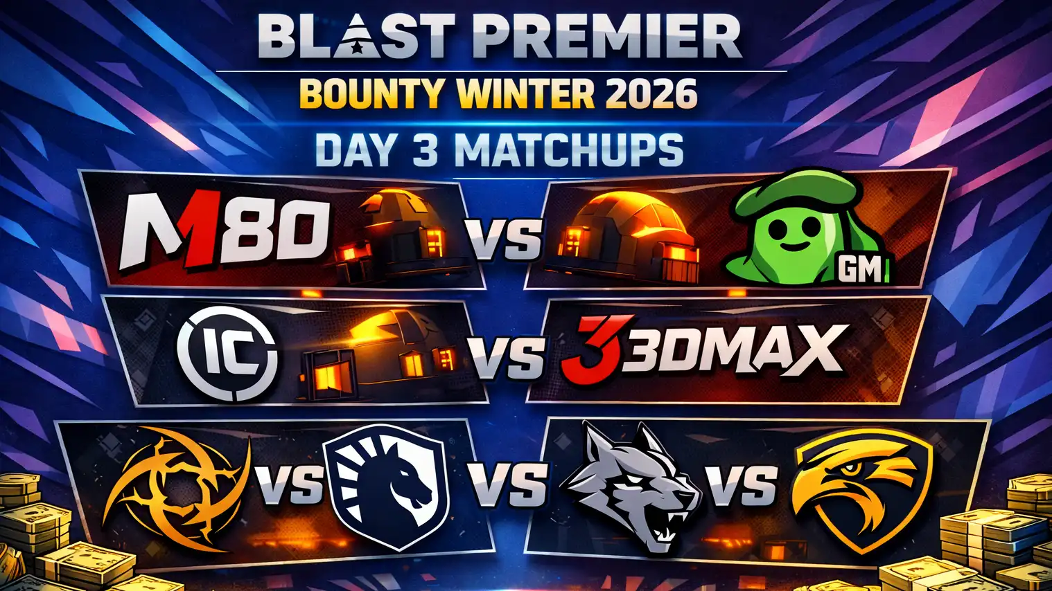 BLAST Premier Bounty Winter 2026 Day 3: Full Schedule, Matchups, Rankings, Odds, and Key Storylines